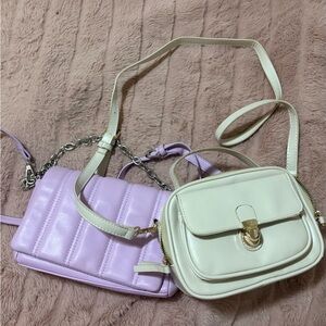 Bundle of 2 Crossbody Bags – Lavender & Cream – Great Condition!